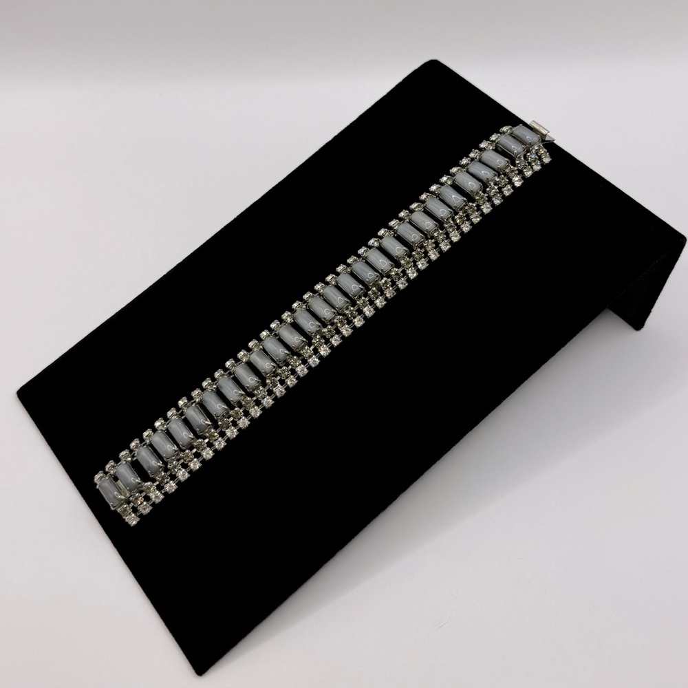 VINTAGE Glass & Crystal Statement Bracelet